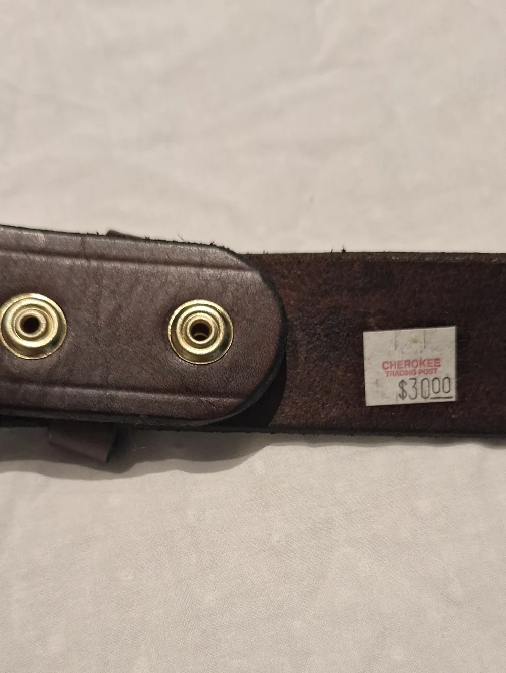 Cherokee Trading Post Classic Men's Brown Leather Belt with Brass Buckle